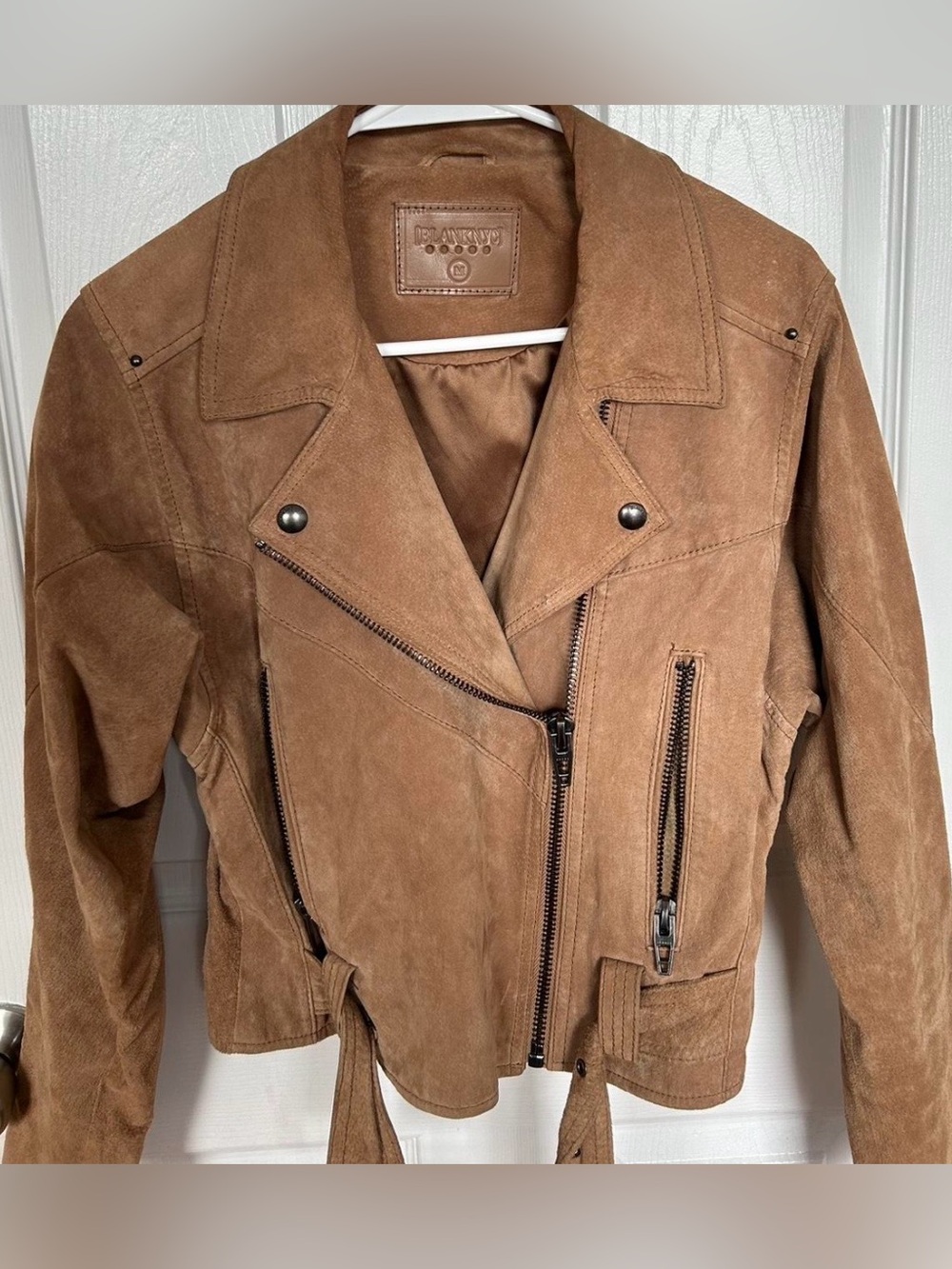 Blank NYC Tan Suede Moto Jacket